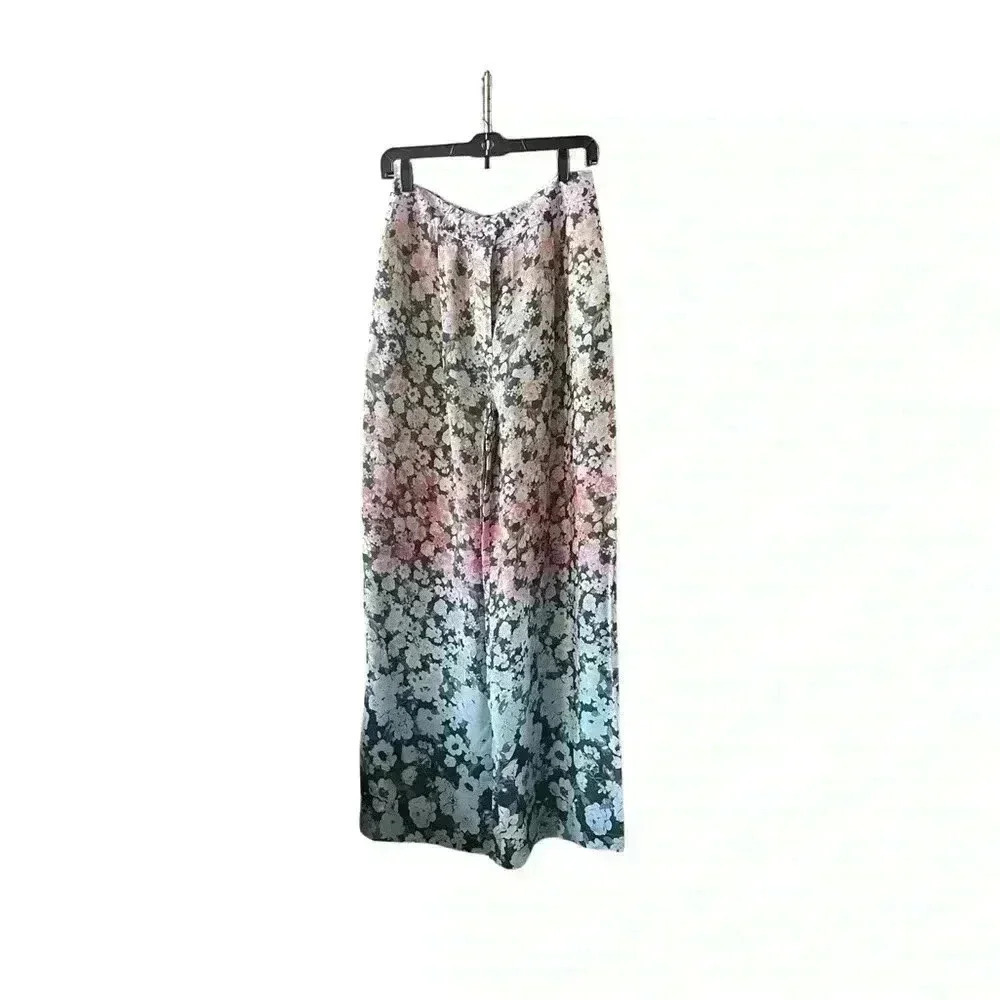 New Reiss SERENA Wide-Leg Pleated Multi-Color Floral Palazzo Pant… - Picture 7 of 13